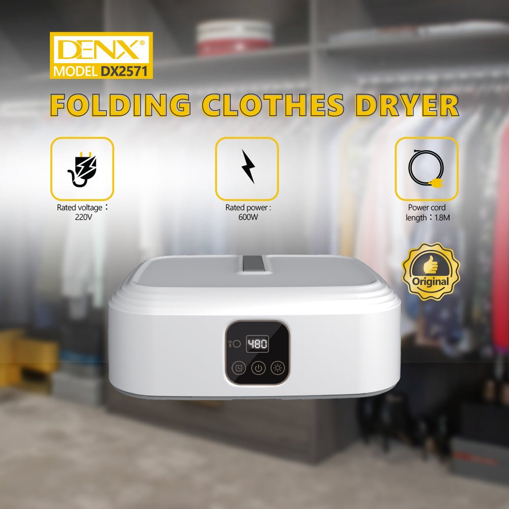 Denx Portable Folding Clothes Dryer | Smart Digital Timer Quick-Drying Machine 👕⚡