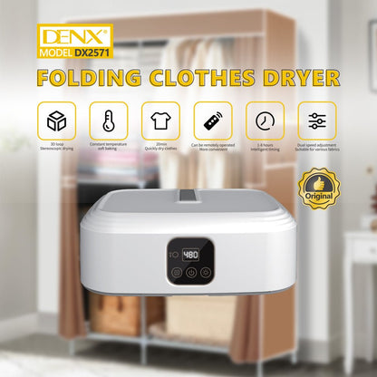 Denx Portable Folding Clothes Dryer | Smart Digital Timer Quick-Drying Machine 👕⚡